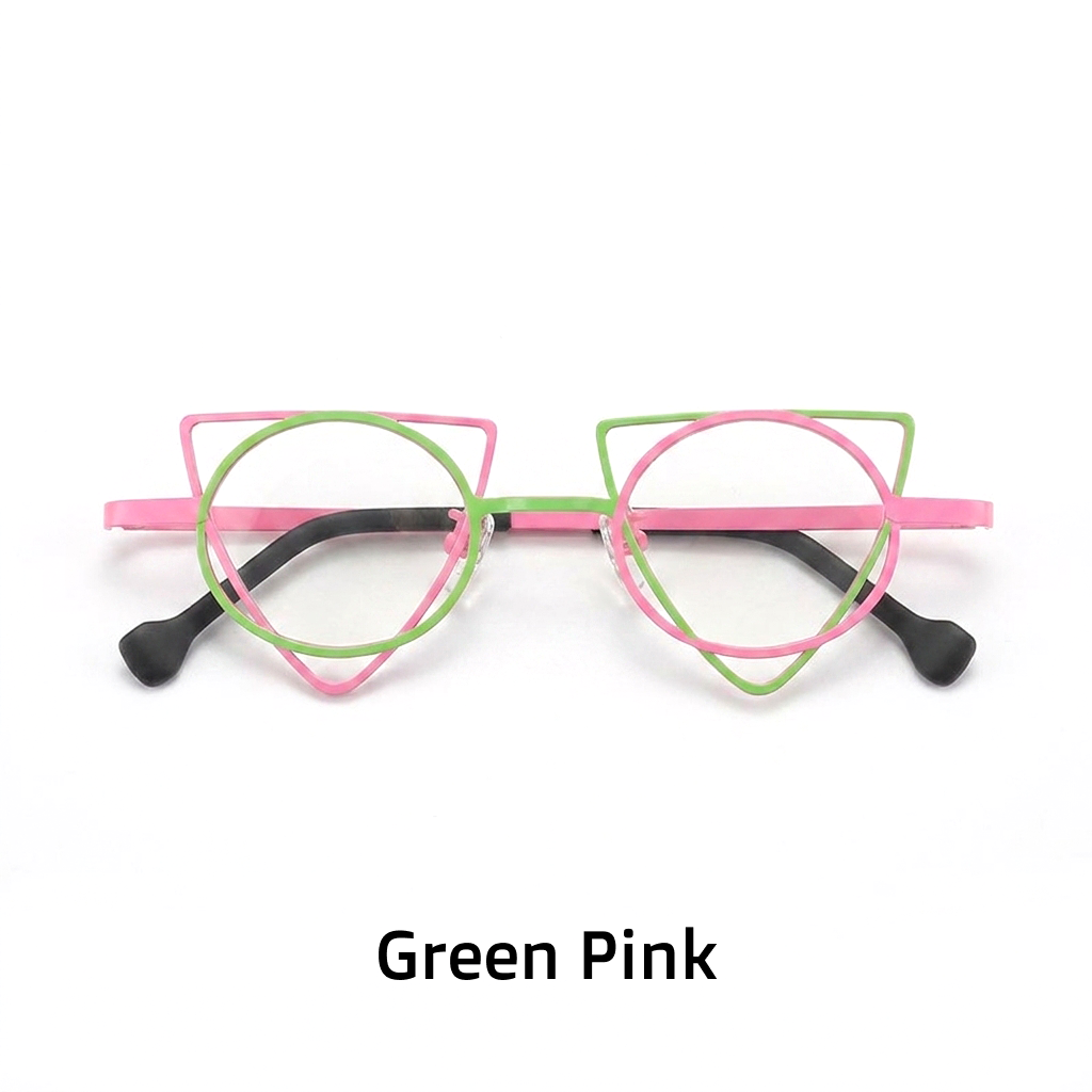 Titanium Cat Eye Optical Glasses Frame – Two-Tone Retro Niche Lightweight Unisex
