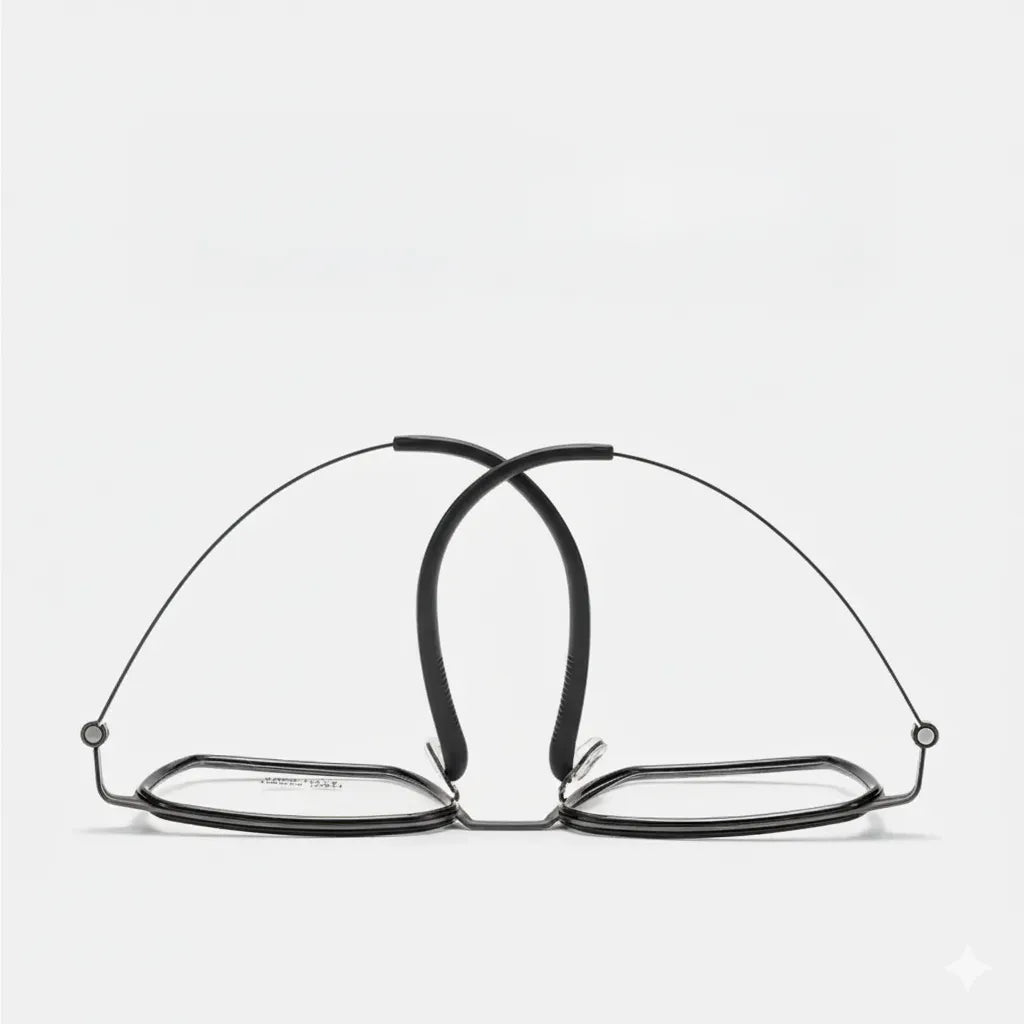 Ultra-Light Titanium Polygonal Eyeglasses Frame with Blue Light Protection