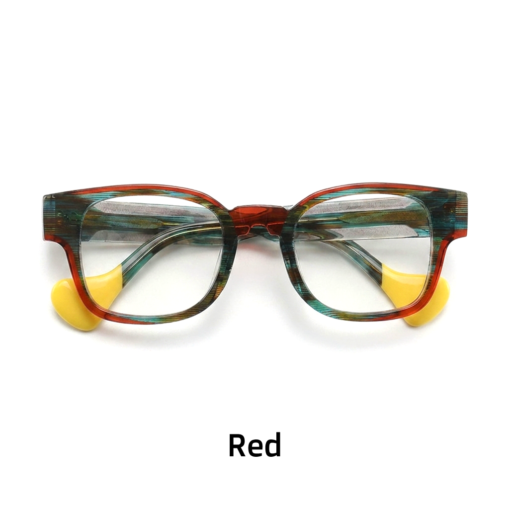 Occhiali con montatura quadrata di design letterario di moda Cornice personalità tendenza di nicchia vetro da prescrizione di marca di lusso retrò multicolore