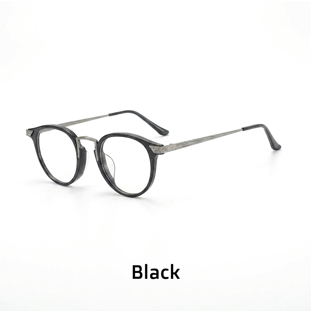 Acetate Oval Optical Frames – Unisex Hand-Carved Prescription Eyeglasses