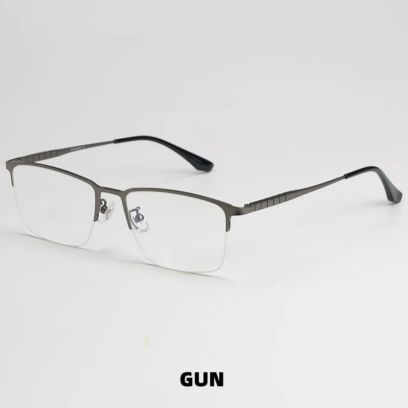 Titanium Square Eyeglasses - Ultra Light Business Frames