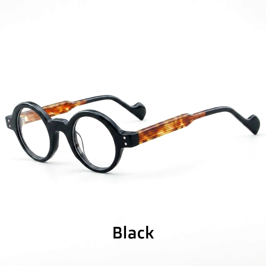 Acetate Round Optical Frames – Retro Literary Unisex