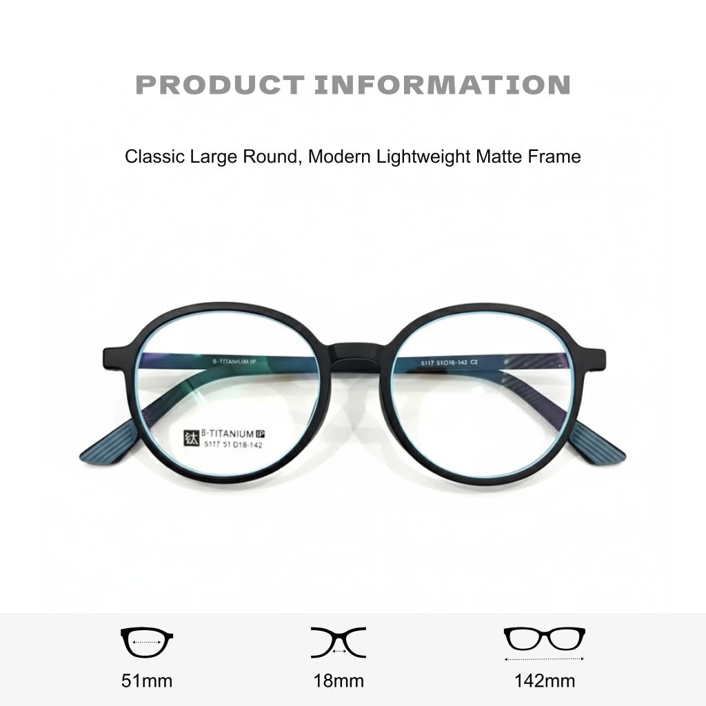 Ultra-Light Titanium Round Glasses Frame