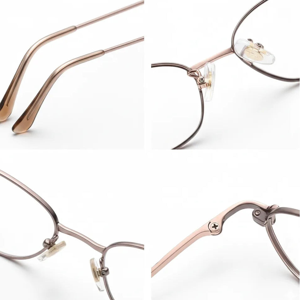 β Titanium Ultra Light Elliptical Women's Eyeglass Frame - Anti Blue Light Optical Prescription Frame 7001