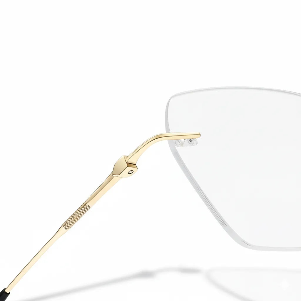 Pure Titanium Polygonal Frameless Eyeglasses - Ultra Light Optical Frame