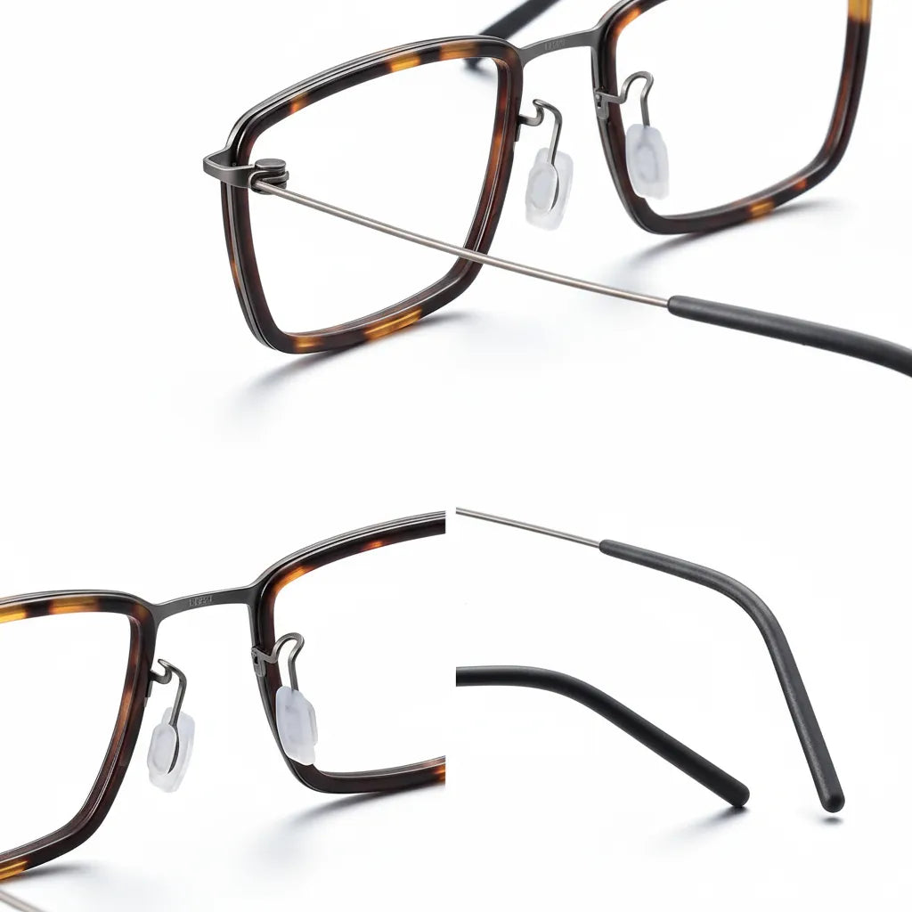 Ultra Light Titanium Eyeglass Frame - Anti Blue Light Square Optical Glasses