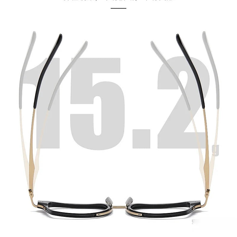 Retro Square Titanium Eyeglass Frame - Unisex Optical DTX413