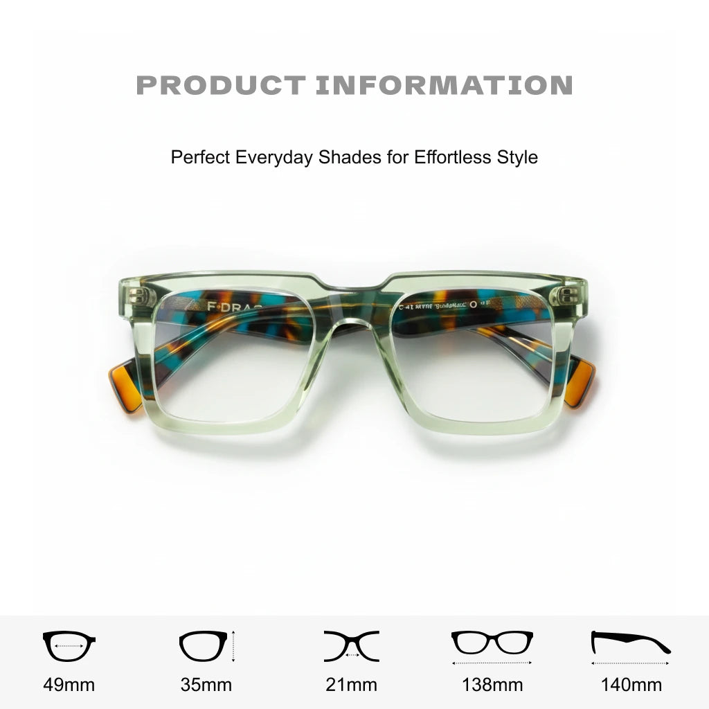 Retro Square Eyeglass Frame - Optical Prescription Glasses
