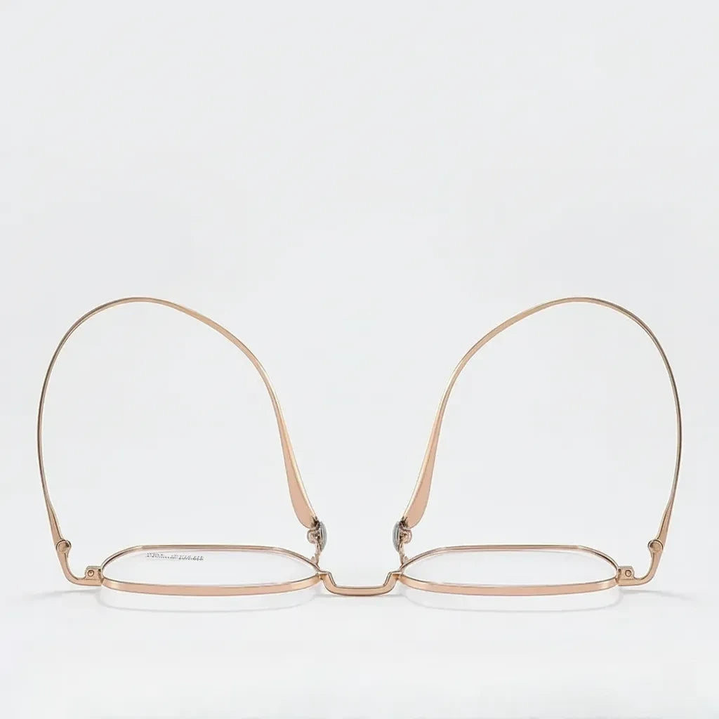 Retro Polygonal Titanium Eyeglass Frame - Unisex Optical Prescription Glasses