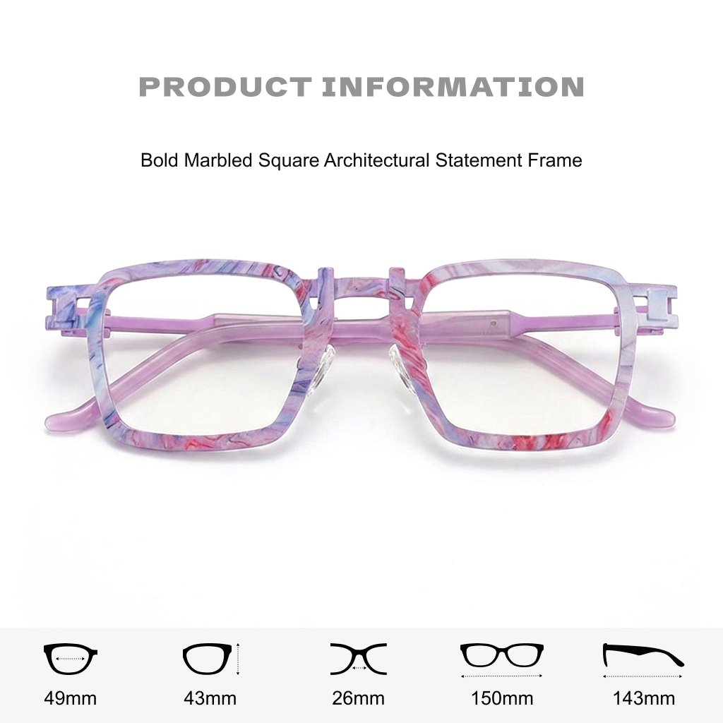 Quadratische optische Brille aus Titan