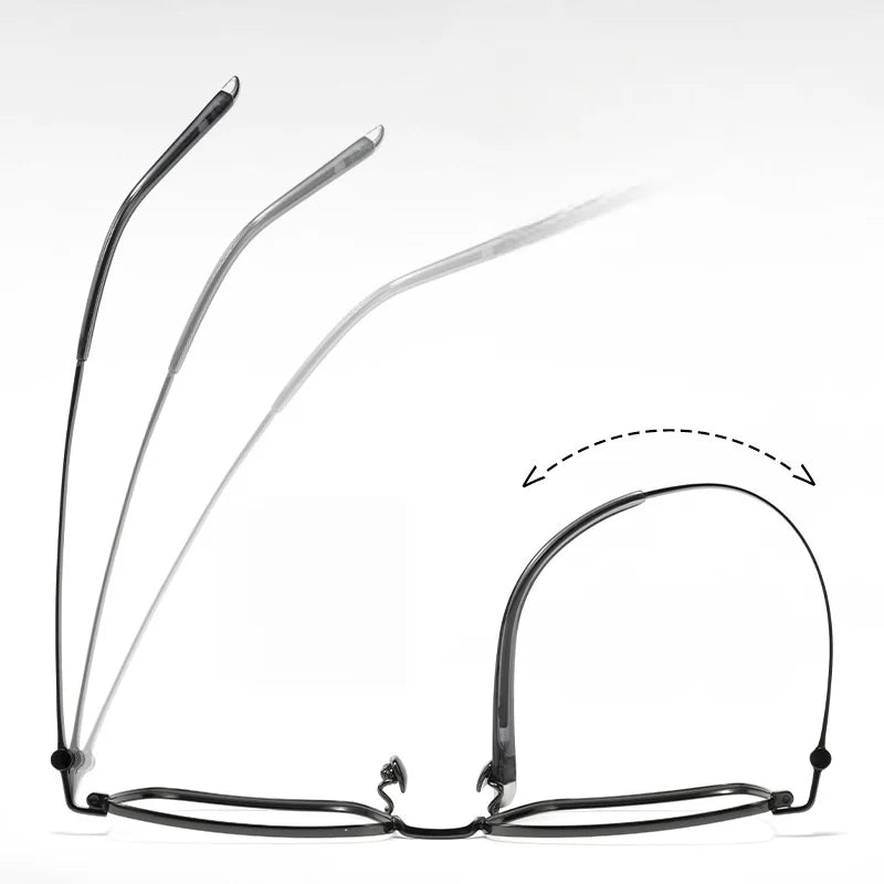 Ultra-Light Titanium Square Eyeglasses - 10.3g Unisex Optical Frame