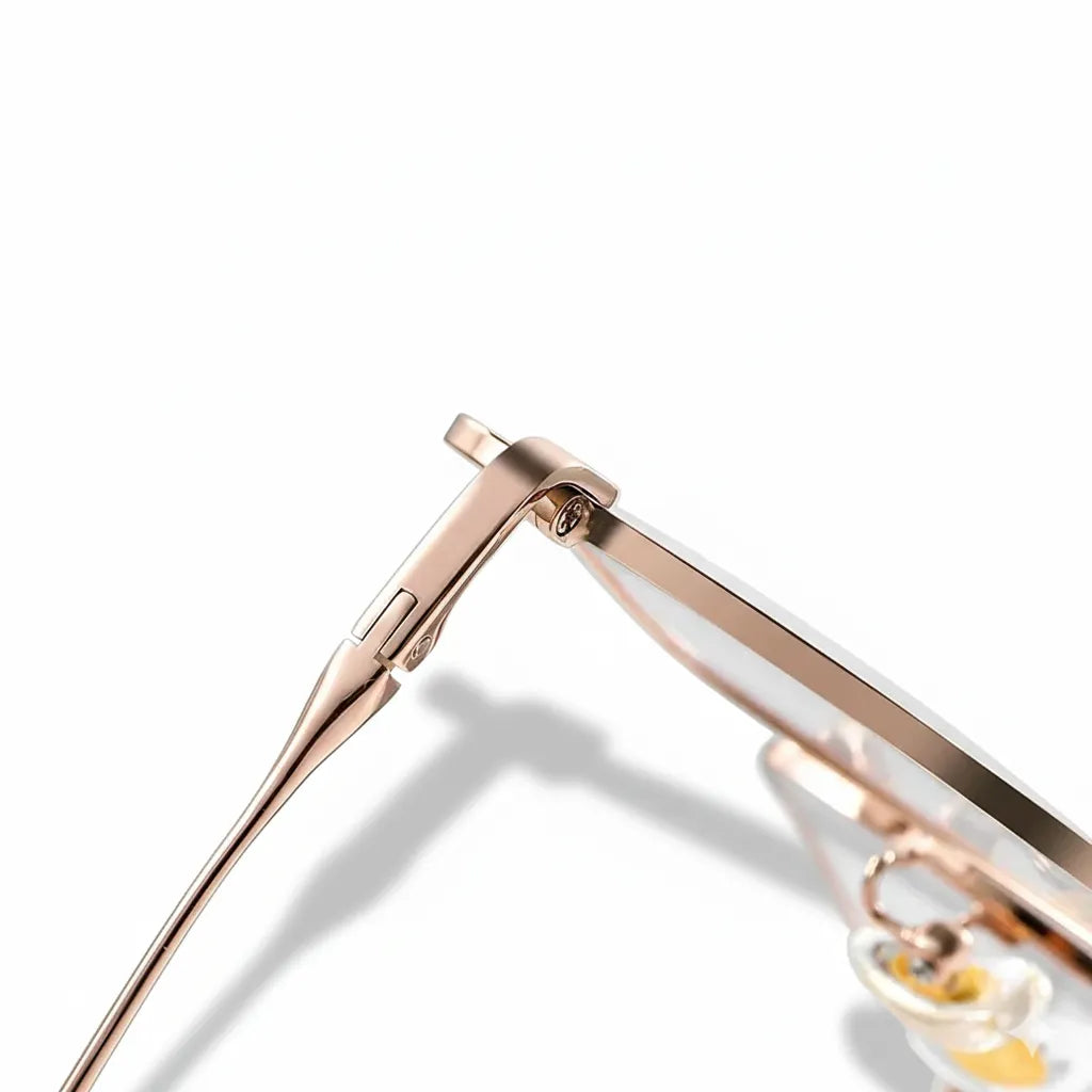 Ultra-Light Titanium Square Glasses Frame - Large Women's Optical