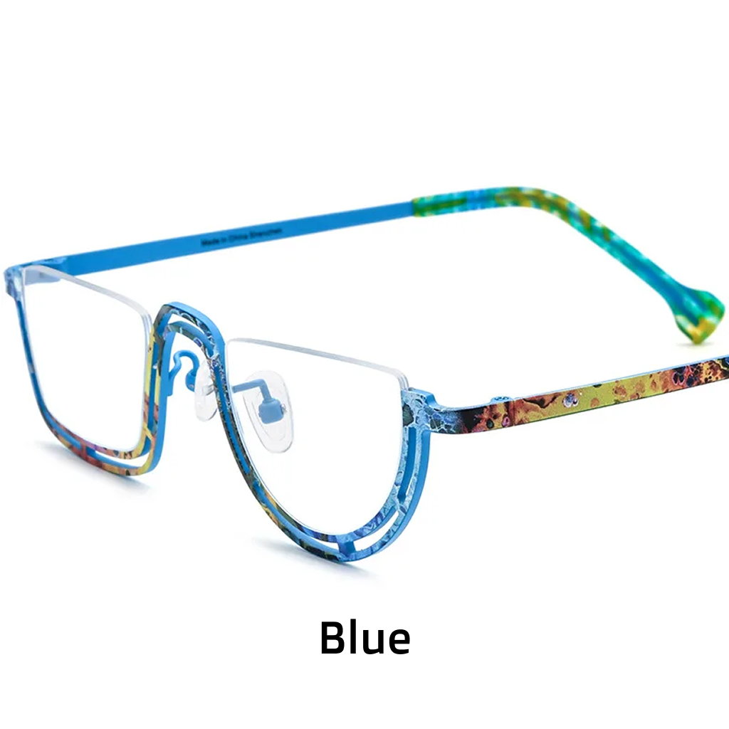 Titanium Semi-Rimless Square Optical Frames – Mosaic Colors