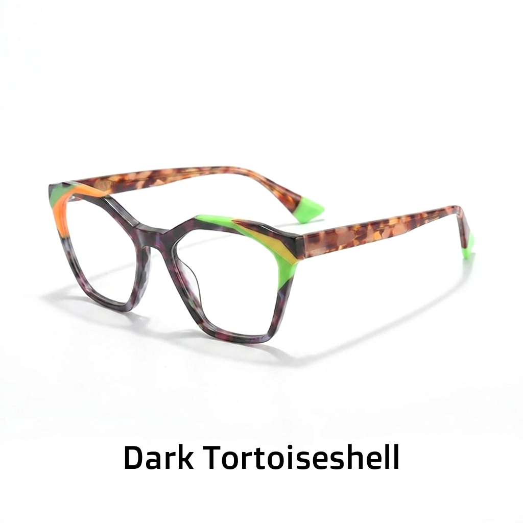 Acetate Cat Eye Optical Glasses Frame – Irregular Square Large Face