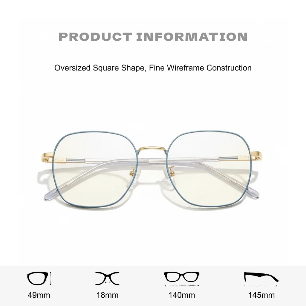Retro Polygonal Metal Eyeglass Frame - Unisex Optical Prescription Glasses