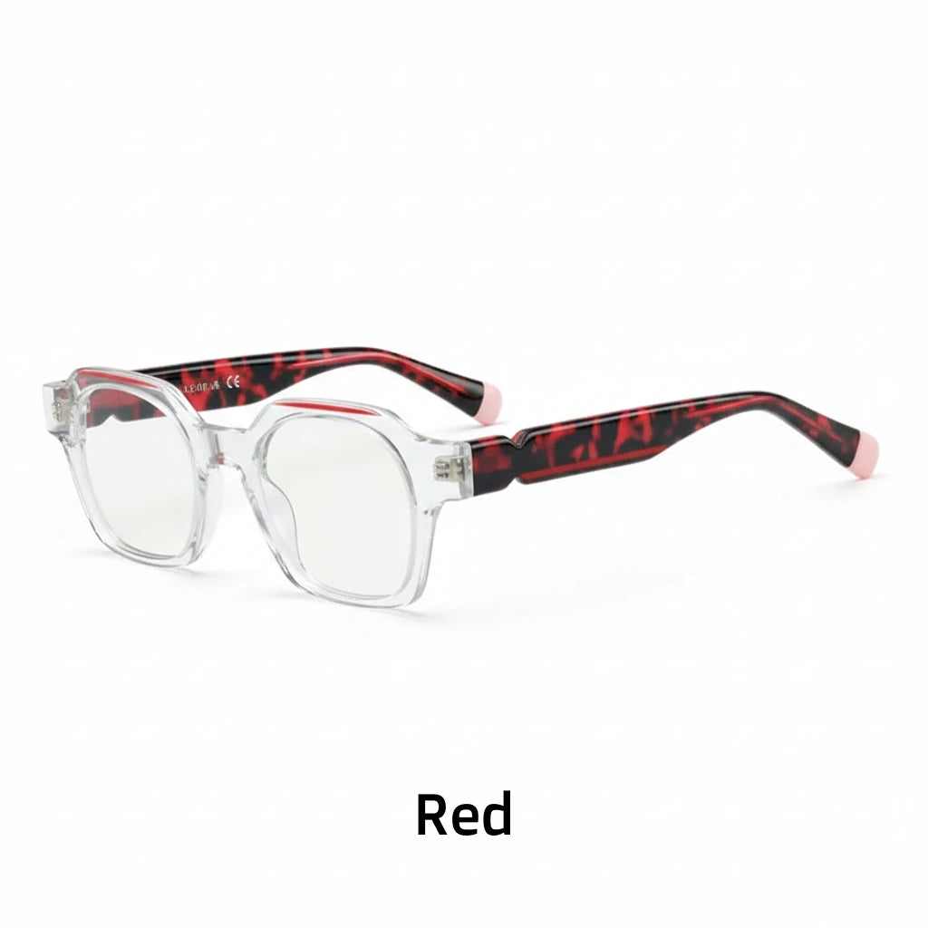 Retro Square Acetate Eyeglass Frames - Unisex Optical Prescription Glasses