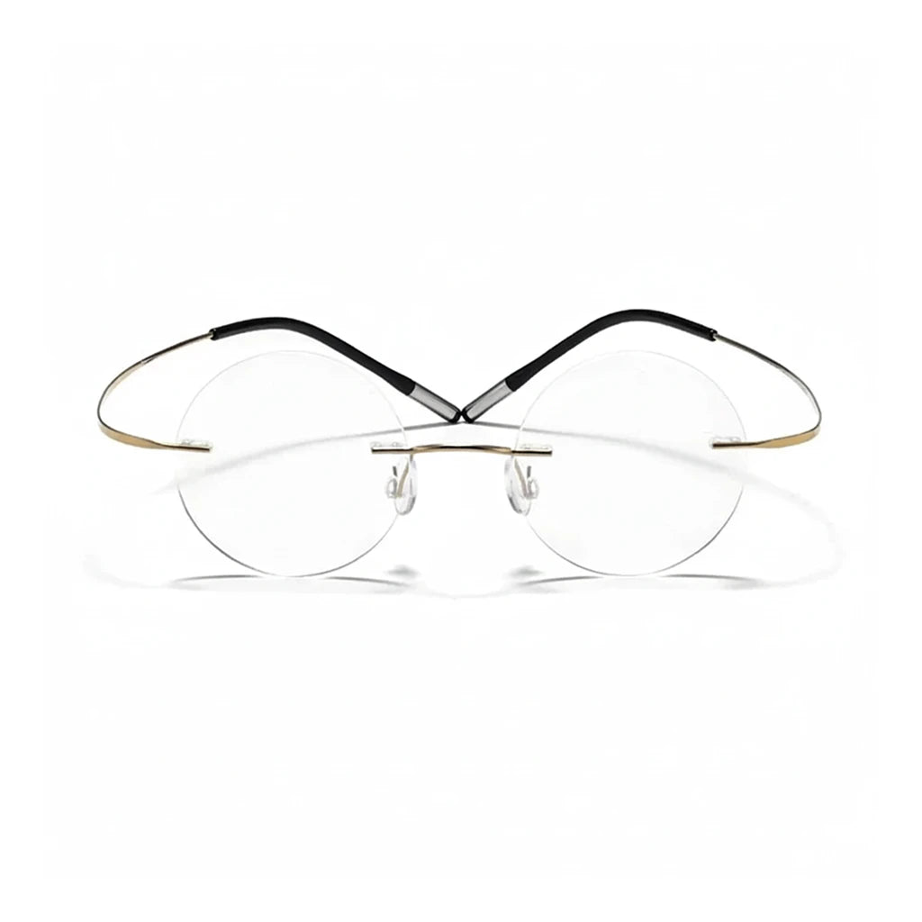 Titanium Frameless Round Eyeglasses - Anti Blue Light Optical Frames