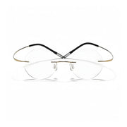 Titanium Frameless Round Eyeglasses - Anti Blue Light Optical Frames