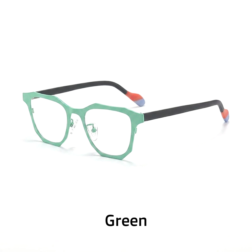 Titanium Cat-Eye Square Optical Frames