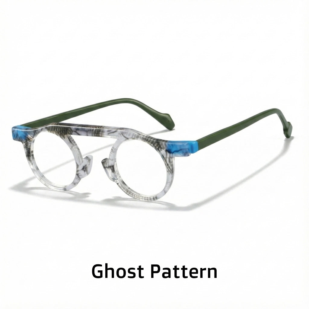 Retro Double Beam Acetate Eyeglass Frames - Unisex Optical Prescription Glasses