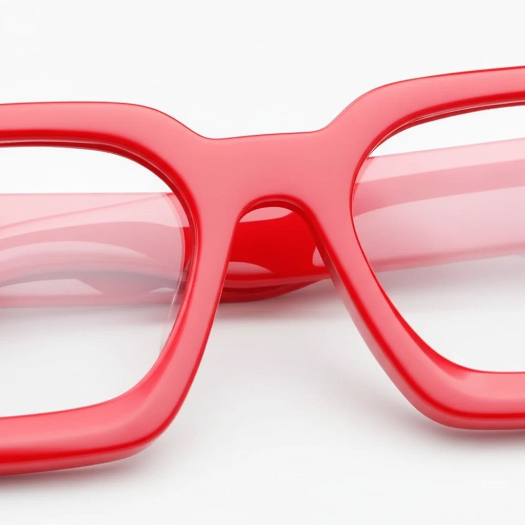 Retro Square Acetate Eyeglass Frame - Unisex Optical Prescription Glasses