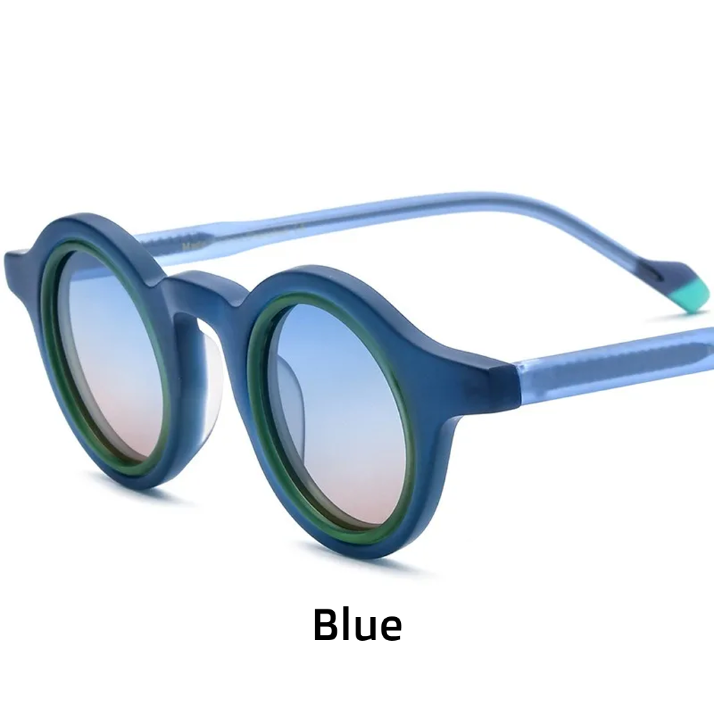Round Frosted Polarized UV400 Acetate Sunglasses