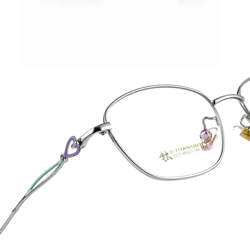 Retro Elliptical Metal Eyeglass Frame - Women's Optical Prescription Glasses