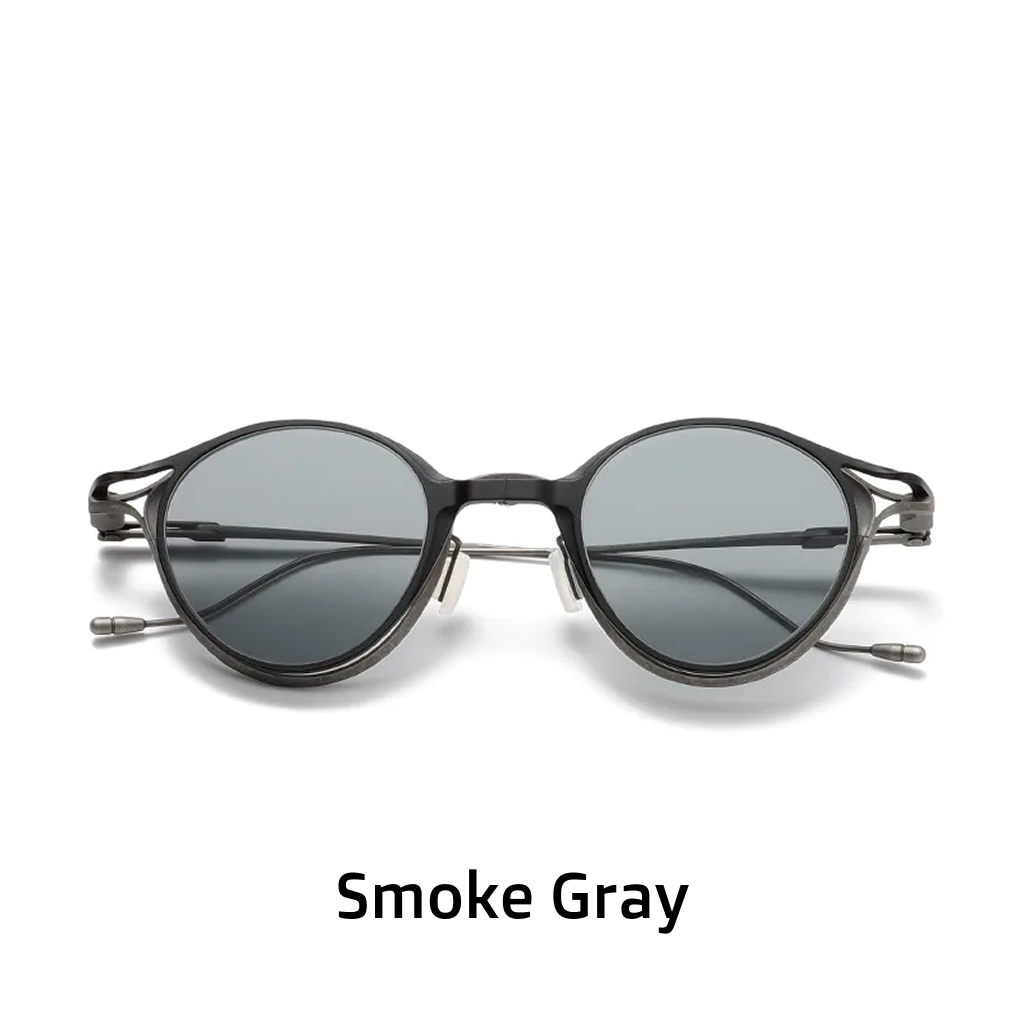Titanium Round Clip-On Sunglasses
