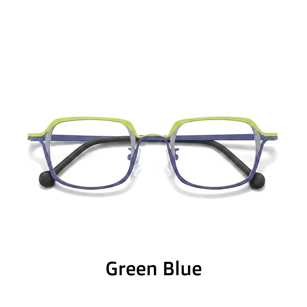 Two-Tone Titanium Square Optical Frames