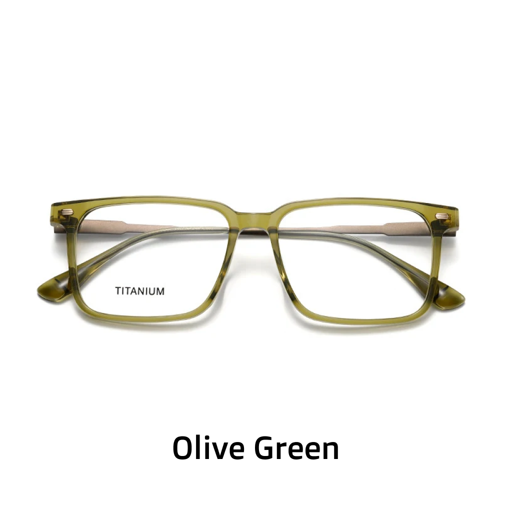 Hochwertige, ultraleichte Titan-Business-Klassiker-Brillenfassung, Retro-Literatur-Jugendmode, quadratische Myopie-optische Brille