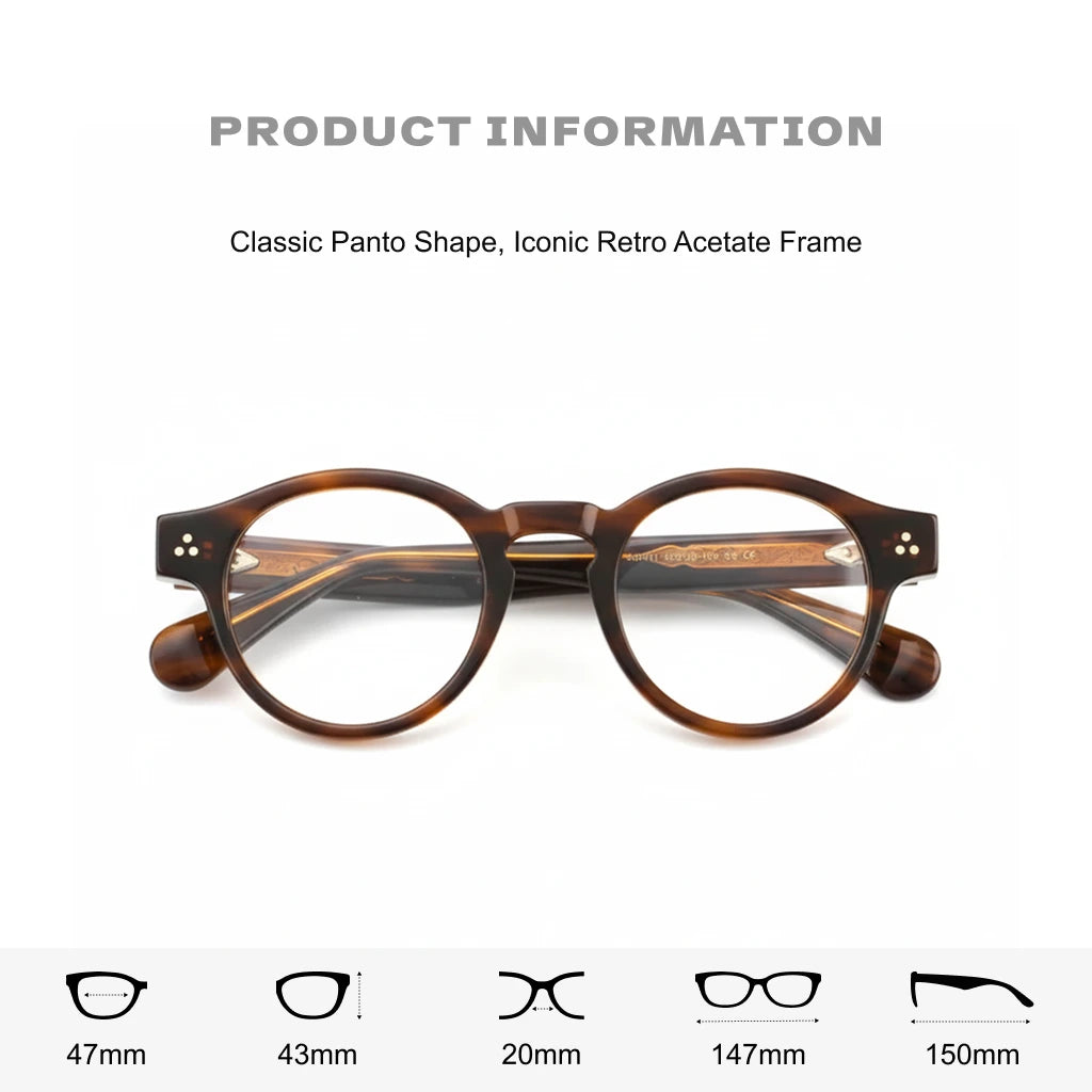 Retro Round Acetate Optical Frames - Prescription Eyeglasses