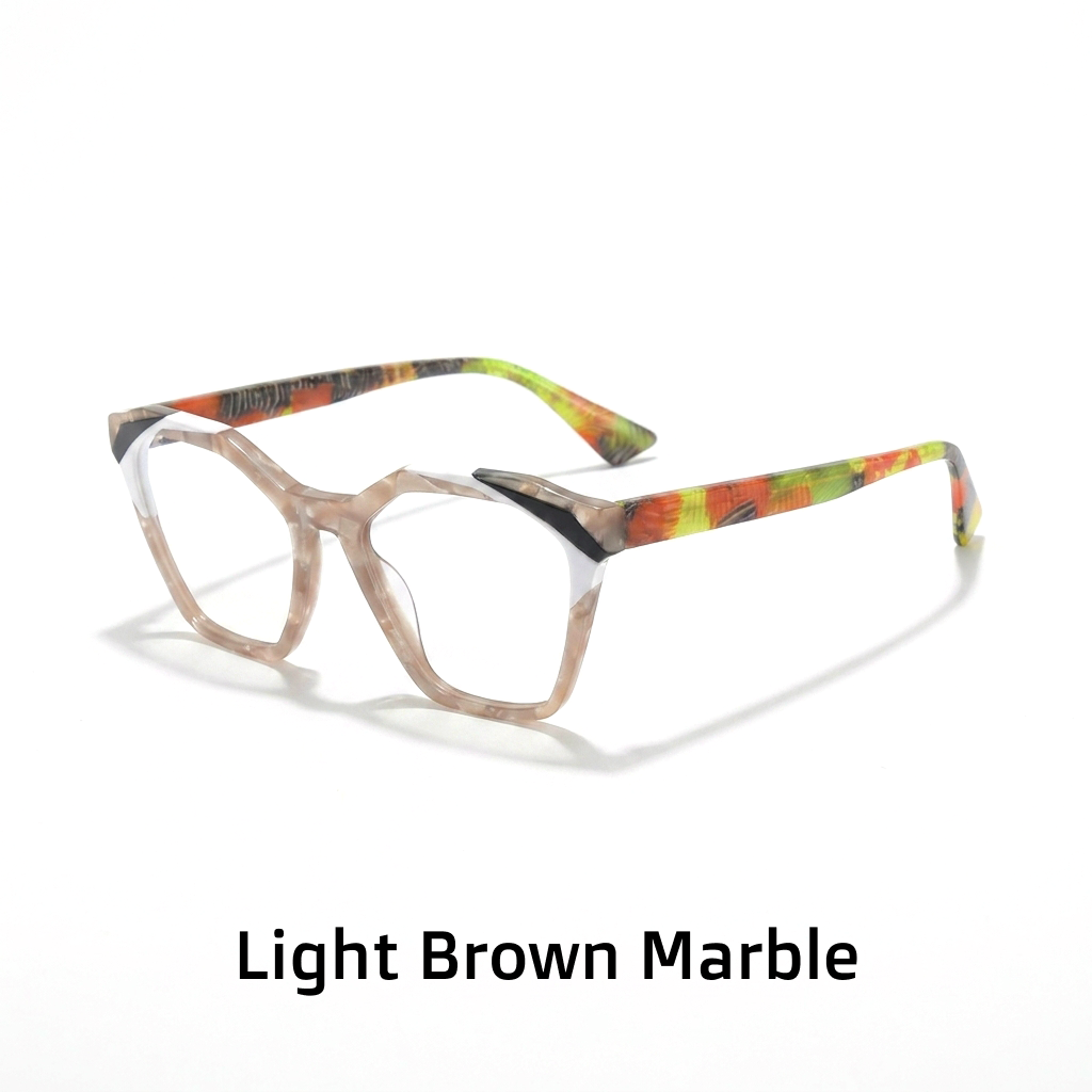 Acetate Cat Eye Optical Glasses Frame – Irregular Square Large Face