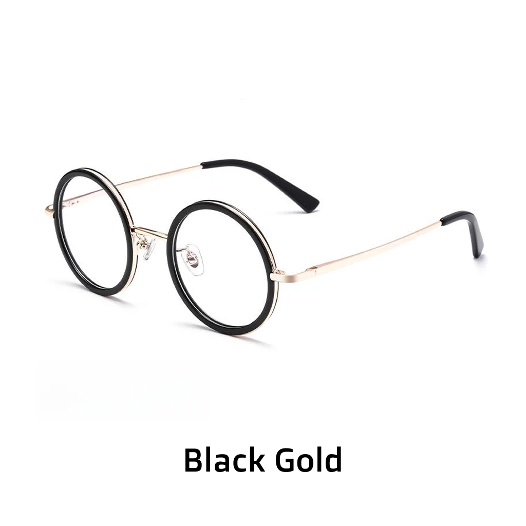 Retro Round Metal Prescription Eyeglasses