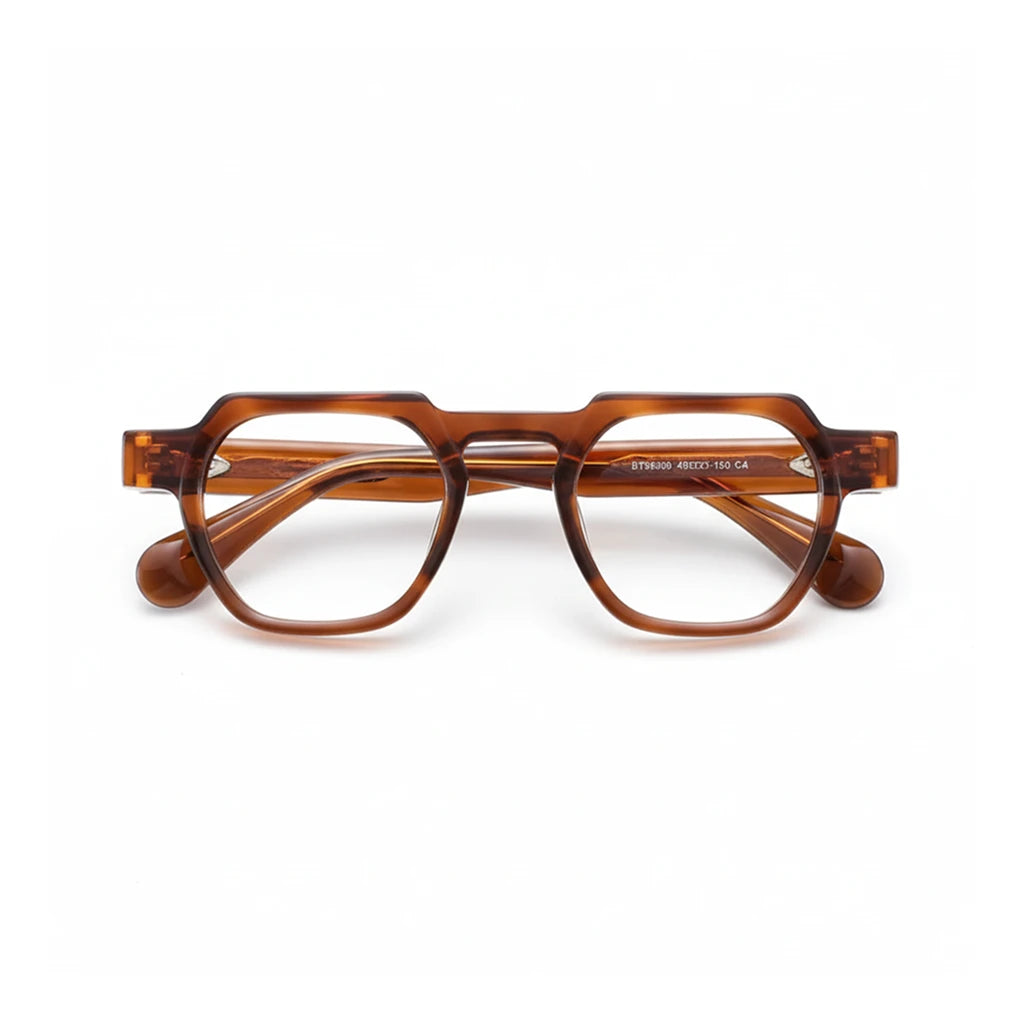 Retro Polygonal Optical Glasses Frame - Wide Edge Acetate Eyewear