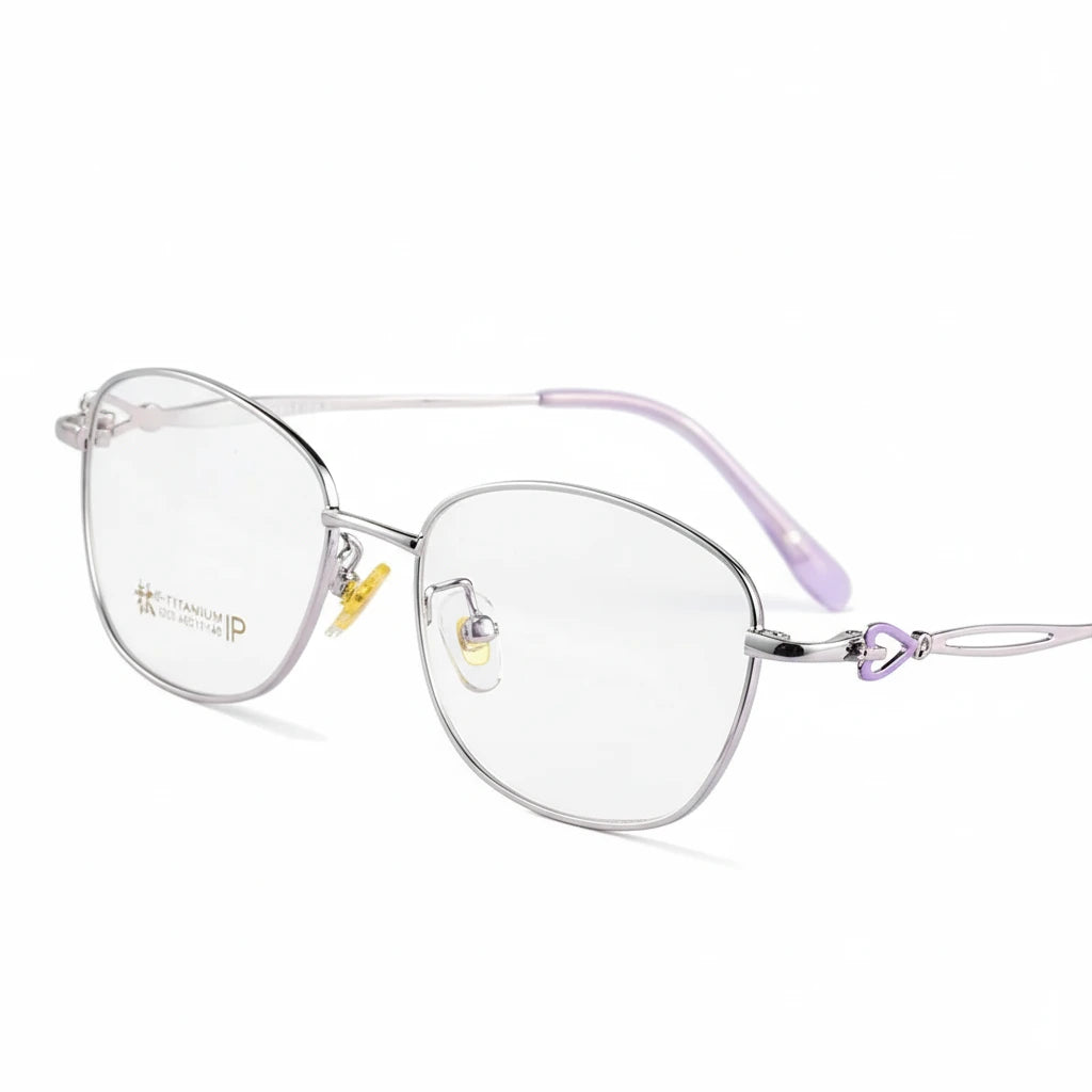 Retro Elliptical Metal Eyeglass Frame - Women's Optical Prescription Glasses