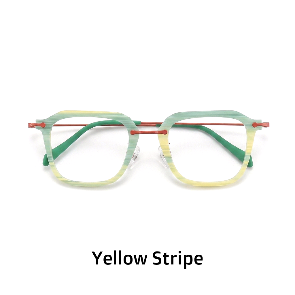 Montature da vista quadrate in titanio – Multicolor