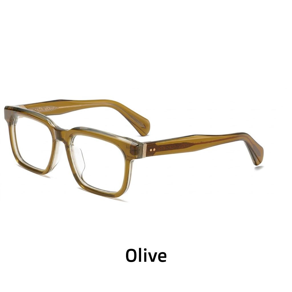 Verdickter quadratischer Acetat-Brillenrahmen – Unisex-Optik
