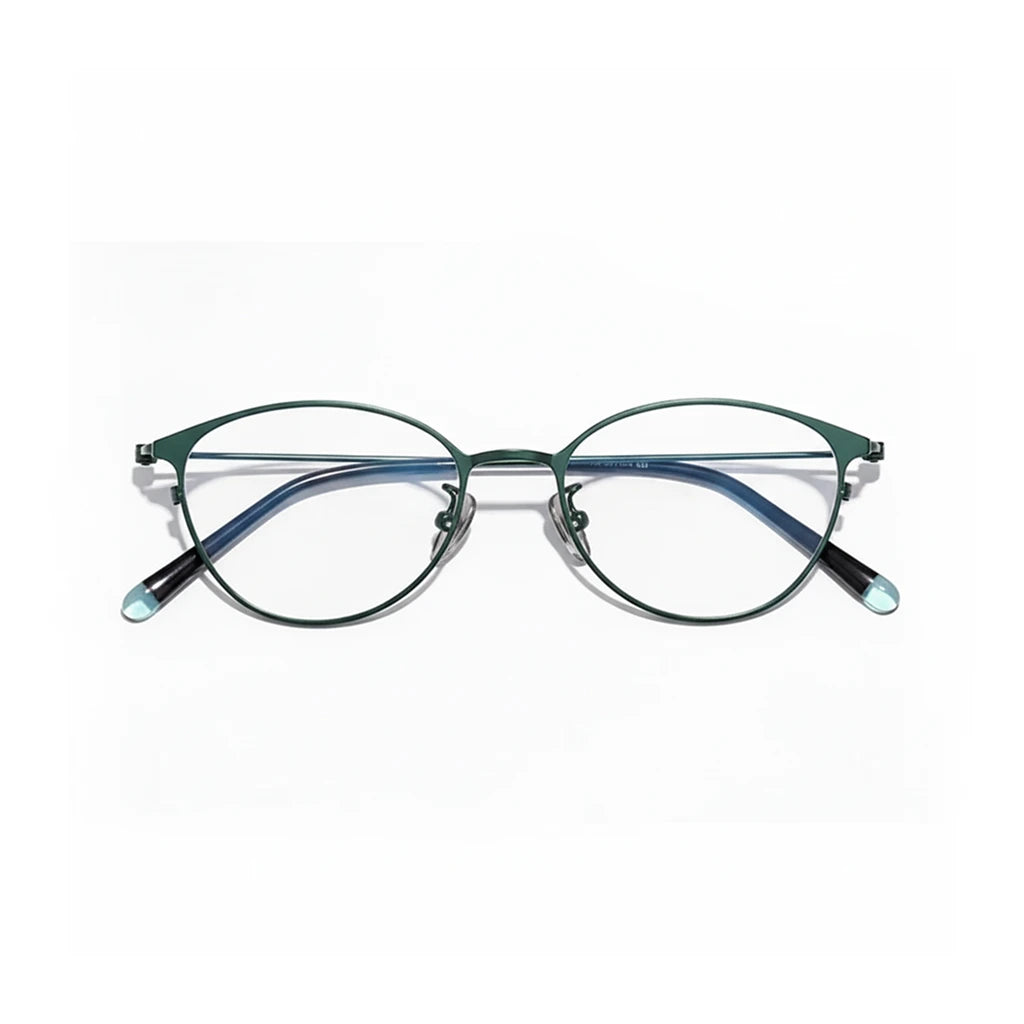 Retro Oval Titanium Eyeglass Frame - Ultra Light Prescription Ready