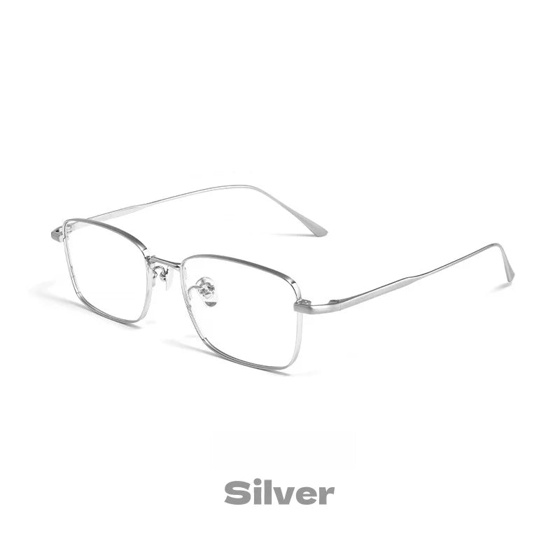 Pure Titanium Square Eyeglasses Frame - Unisex Optical