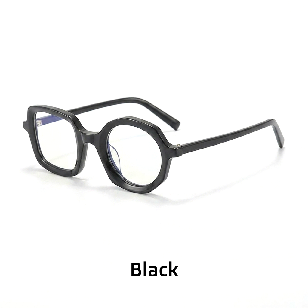 Nischenfarbe quadratischer Brillenrahmen Designer kleiner runder Rahmen Retro literarische Mode Persönlichkeit Korrektionsbrille dicker Rahmen