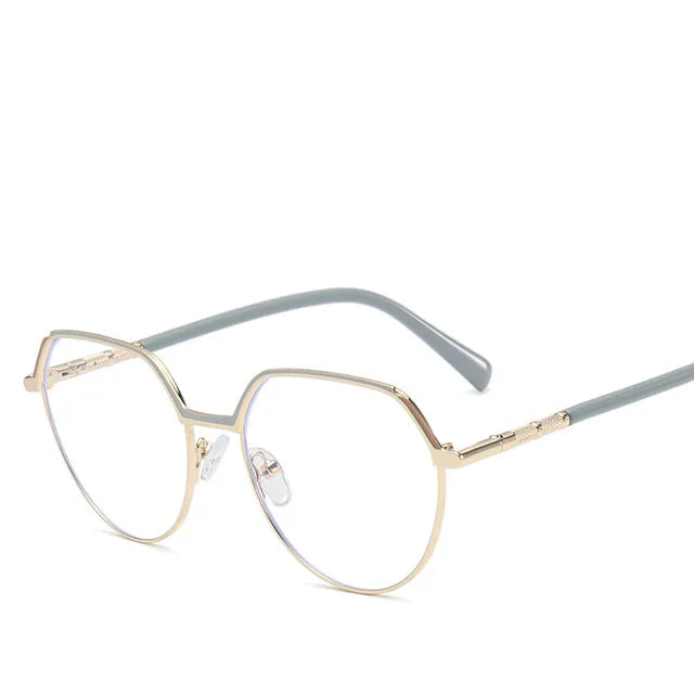 Polygonal Anti-Blue Light Eyeglasses for Women