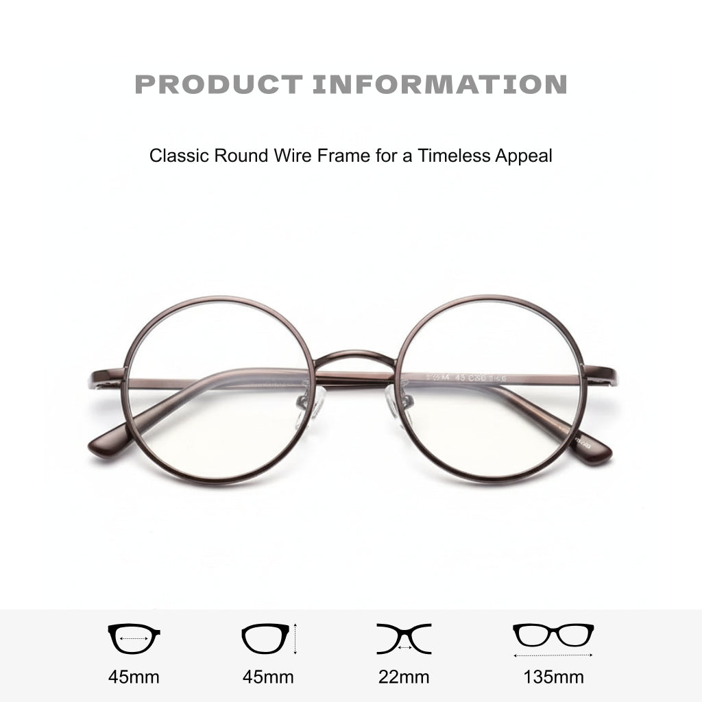 Retro Round Progressive Prescription Glasses 8068