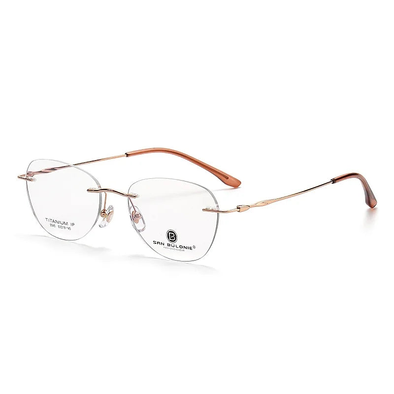 Titanium Cat-Eye Frameless Glasses with Blue Light Protection