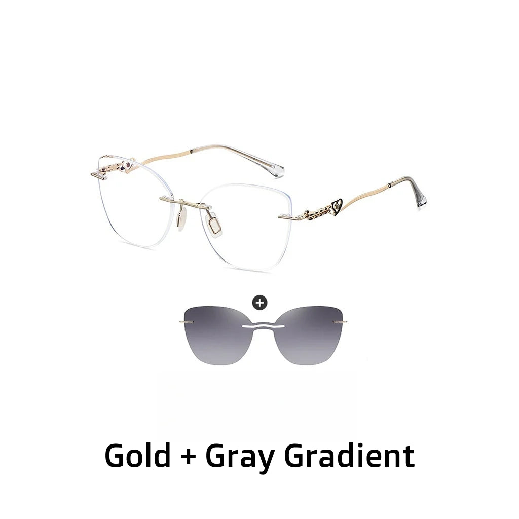 Magnetic Polarized Glasses Frame - 2-in-1 Frameless Optical Prescription Eyewear