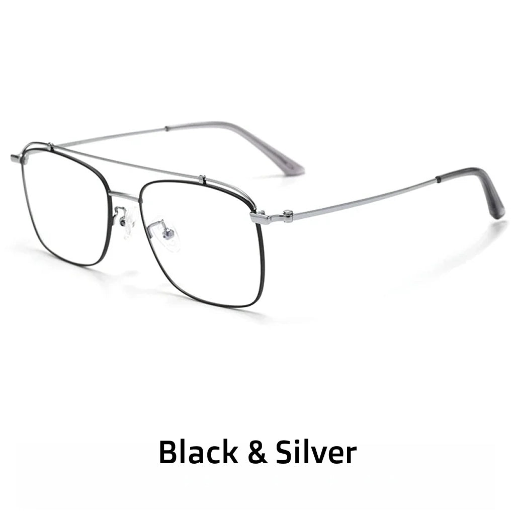 Titanium Square Glasses Frame - Anti Blue Light Optical Prescription