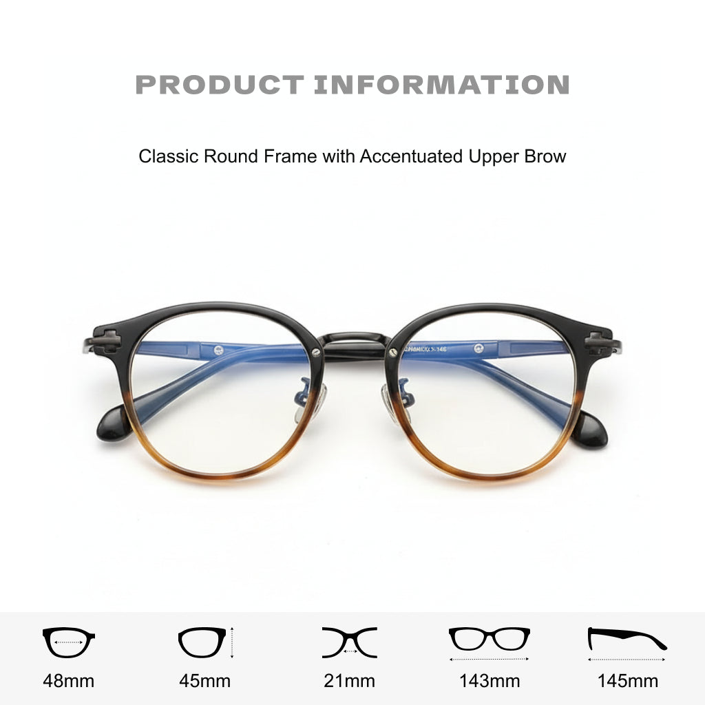 Titanium Optical Frame - Retro Unisex Prescription Eyeglasses