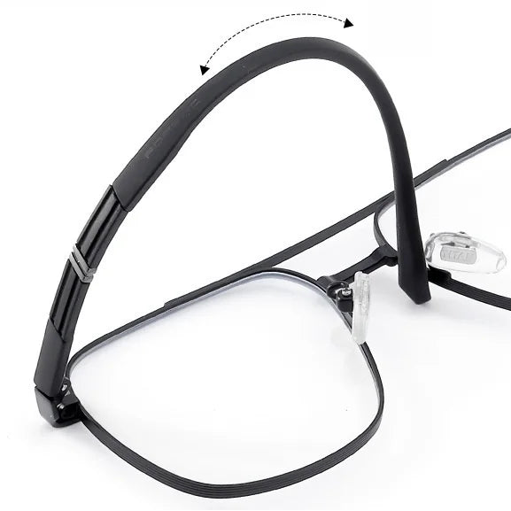 Pure Titanium Double Bridge Optical Glasses Frame - Lightweight Large Face