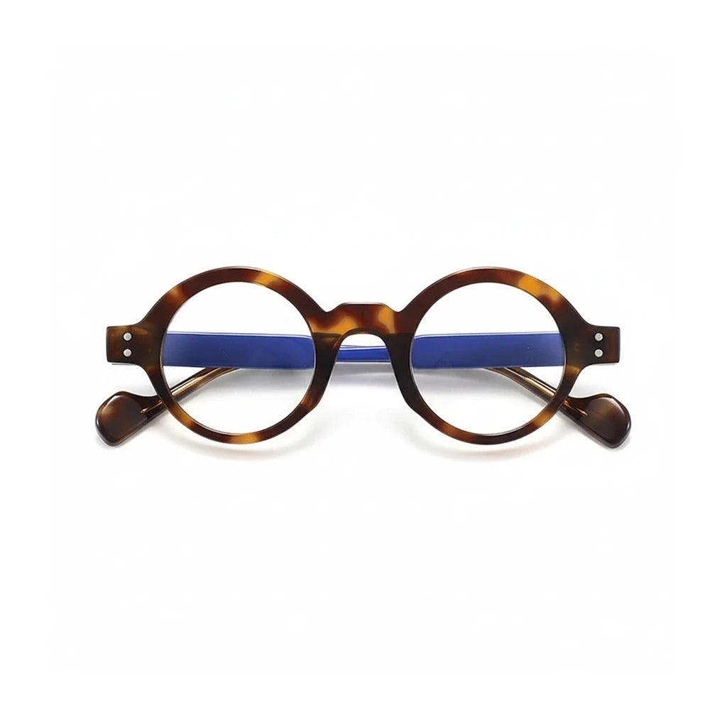 Retro Round Acetate Eyeglass Frame - Unisex Optical Prescription Glasses