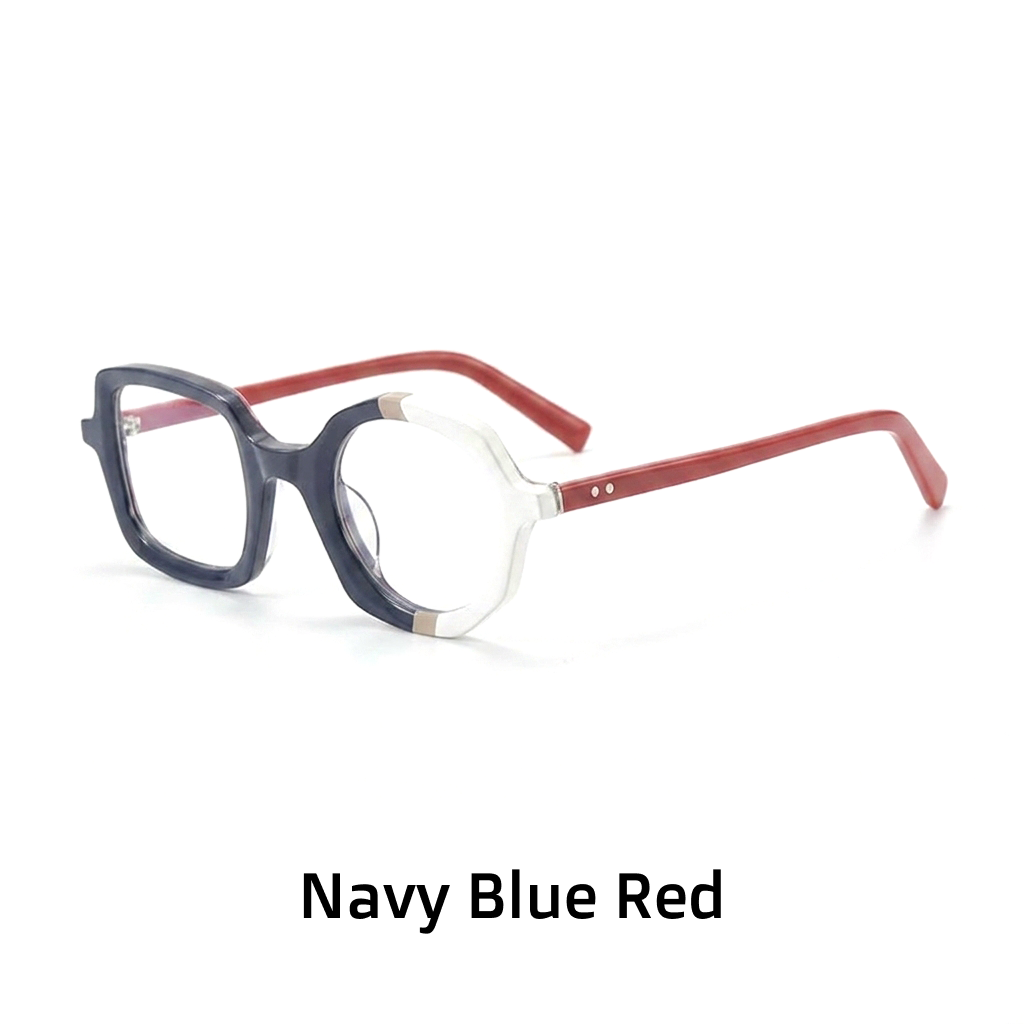 Nischenfarbe quadratischer Brillenrahmen Designer kleiner runder Rahmen Retro literarische Mode Persönlichkeit Korrektionsbrille dicker Rahmen