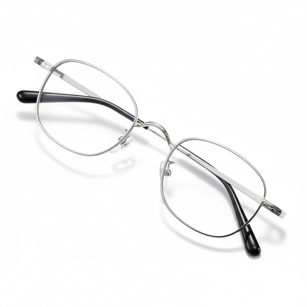 Ultra-Light Titanium Oval Glasses Frame - Anti-Blue Light Optical Prescription Eyewear